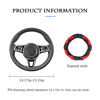 Picture of Car Steering Wheel Cover, Universal Microfiber PU Leather Elastic 15 inch Stitching Color Anti-Slip Steering Wheel Protector, Car Interior Protection Accessories for Men Women (Black/Red)