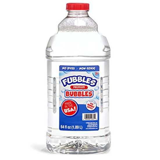 Picture of Little Kids Bubbles by Fubbles | Made in The USA | 64oz Non Toxic Bubble Solution | Refill Solution for Bubble Machines and Bubble Toys