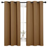 Picture of NICETOWN Sleek Blackout Curtains 63 inches Length for Small Windows, Noise Reducing and Block Draft Panels for Door Doorway Laundry Office Luxury Decor Theme (2 Panels, Gold Brown, W42 x L63 -Inch)