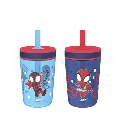 Zak Designs Kelso Sippy Cups For Travel or At Home, 15oz 2-Pack Durable  Toddler Cups With Leak-Proof Design is Perfect For Kids (Space) 