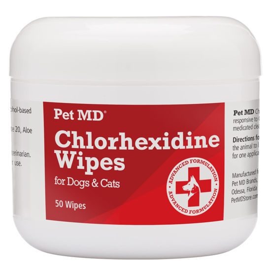 Picture of Pet MD Topical Wipes for Cleansing - with Aloe for Cats and Dogs - 50 Count