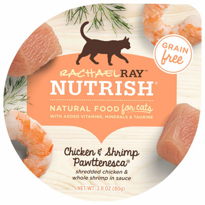 Picture of Rachael Ray Nutrish Natural Wet Cat Food, Chicken & Shrimp Pawttenesca Recipe, 2.8 Ounce Cup (Pack of 12), Grain Free