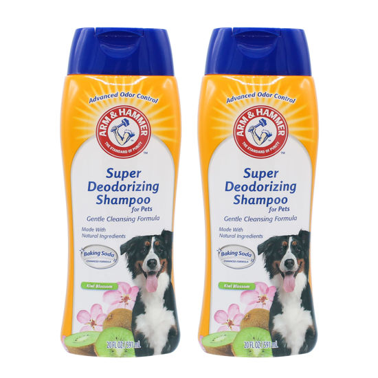 Picture of Arm & Hammer for Pets Super Deodorizing Shampoo for Dogs | Best Odor Eliminating Dog Shampoo | Great for All Dogs & Puppies, Fresh Kiwi Blossom Scent, 20 oz, 2-Pack