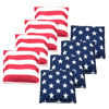 Picture of JMEXSUSS Weather Resistant Standard Corn Hole Bags, Set of 8 Regulation Professional Cornhole Bags for Tossing Game,Corn Hole Beans Bags with Tote Bag(Large Stars/Stripes)