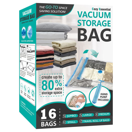  Vacuum Storage Bags (3 x Jumbo, 3 x Large, 3 x Medium