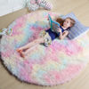 Picture of Amdrebio Rainbow Fluffy Rugs for Girls Bedroom 4ft,Unicorn Room Decor,Pastel Round Rug for Kids, Shag Carpet for Nursery, Soft Play Mat for Baby, Fuzzy Area Rug for Living Room,Plush Rug for Playroom