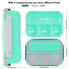 Picture of Bento Box, Lunch Box Kids, 1300ML Bento Box Adult Lunch Box with 4 Compartment &Food Picks Cake Cups, Lunch Box Containers for Adults/Kids/Toddler, Leak-Proof, Microwave/Dishwasher/Freezer Safe(Green)