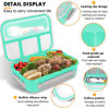 Picture of Bento Box, Lunch Box Kids, 1300ML Bento Box Adult Lunch Box with 4 Compartment &Food Picks Cake Cups, Lunch Box Containers for Adults/Kids/Toddler, Leak-Proof, Microwave/Dishwasher/Freezer Safe(Green)