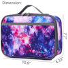 Picture of FlowFly Kids Lunch box Insulated Soft Bag Mini Cooler Back to School Thermal Meal Tote Kit for Girls, Boys,Galaxy