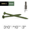 Picture of Deck Plus Deck Screws, #10 x 3" Self Drilling Screws, Green, 5 lb Box, Rust Resistant, T25 Star Bit