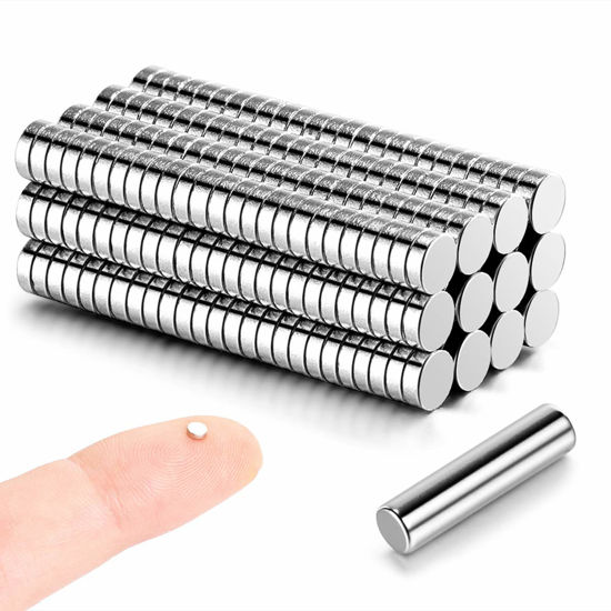 Picture of 300pcs 3x1mm Magnets - MEALOS Tiny Magnets - Mini Magnets Small Round Magnets for Crafts - Little Magnets for Miniatures Small Models - Come with a Storage Case