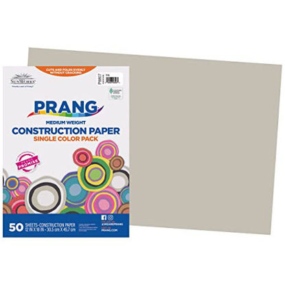 Picture of Prang (Formerly SunWorks) Construction Paper, Gray, 12" x 18", 50 Sheets