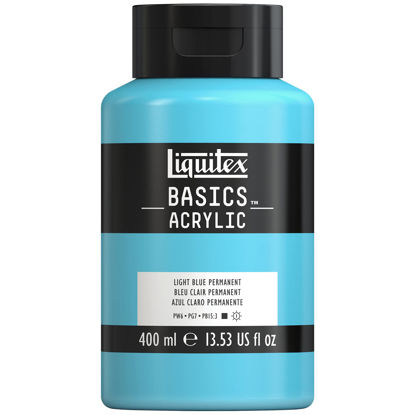 Picture of Liquitex BASICS Acrylic Paint, 400ml (13.5-oz) Bottle, Light Blue Permanent