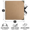 Picture of Bstorify Square Scrapbook Photo Albums 36 Pages (7 x 7 inch) Brown Thick 200gsm Kraft Paper Scrap Book, Memory Book, Ribbon Closure - Ideal for Your Scrapbooking Albums, Art & Craft Projects