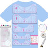 Picture of Tshirt Ruler Guide Vinyl Alignment Tool - Sublimation Accessories, T Shirt rulers to Center Designs, Transparent V-Neck/Round PVC Ruler for Adult Youth Toddler Infant 2XL-6XL