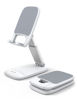 Picture of Lamicall Foldable Phone Stand for Desk - Height Adjustable Cell Phone Holder Portable Cellphone Cradle Desktop Dock for iPhone 13 Pro Max Mini, 12 11 XR X 8 7 6 Plus SE, 4-8'' Smartphone - White