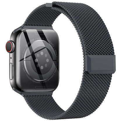 Picture of EPULY Compatible with Apple Watch Band 42mm 44mm 45mm 49mm 38mm 40mm 41mm,Stainless Steel Mesh Loop Magnetic Clasp for iWatch Bands Ultra Series 8 SE 7 6 5 4 3 2 1 Women Men-49mm/45mm/44mm/42mmm Space Grey