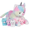 Picture of PixieCrush | Unicorn Stuffed Animals - Kitty Cat Plushies for Kids - Cute Squishy Pillow Toy - Stuffed Mommy Unicorn Kitty Cat with 4 Baby Unicorns - Gift Present Animal Pillows for Girls and Boys