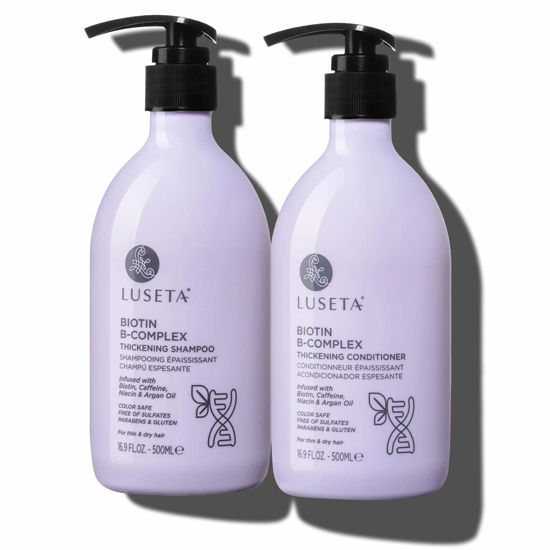 Picture of Luseta Biotin B-Complex Shampoo & Conditioner Set for Hair Growth and Strengthener - Hair Loss Treatment for Thinning Hair With Biotin Caffein and Argan Oil for Men & Women - All Hair Types 2 x 16.9oz