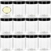 Picture of TUZAZO 8 Oz Plastic Container Jars with Lids and Labels BPA Free, Empty Round Clear Cosmetic Containers Plastic Slime Jars for Lotion, Cream, Ointments, Body Butter, Makeup, Travel Storage (12 Pack)