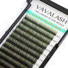 Picture of VAVALASH Ombre Colored Lash Extension 0.07 Thickness C Curl Black Gradient Green Individual Premium Eyelash Extensions Volume Lash Extension (Black Gradient Green 0.07 C, 13-20mm)