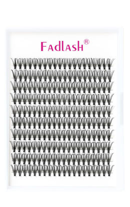 Picture of FADLASH Lash Clusters Extensions Large Tray Individual Lashes Natural Soft 20D D Cur Natural Long Black Faux Mink Volume Lash Extensions Reusable Artificial Eyelashes (20D-0.07-D, 15mm)