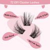 Picture of Cluster Lashes, 72 Pcs Individual Lashes, Lash Clusters DIY Eyelash Extension, Super Thin Band Reusable Soft & Comfortable (Fetching-D-10mm)