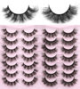 Picture of 3D mink Lashes 2 Style Russian Lashes Extension 14 Pairs Wispy False Eyelashes Natural Look Kiromiro Strip Eyelashes Pack