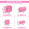 Picture of Waterproof Small Makeup Bag Pouch for Purse,Nylon Travel Toiletry Storage Bag Cute Preppy Cosmetic Bag for Women Girls,Preppy Makeup Organizer Bag Pouch Skincare Bag with Zipper(Small-Pink Heart)