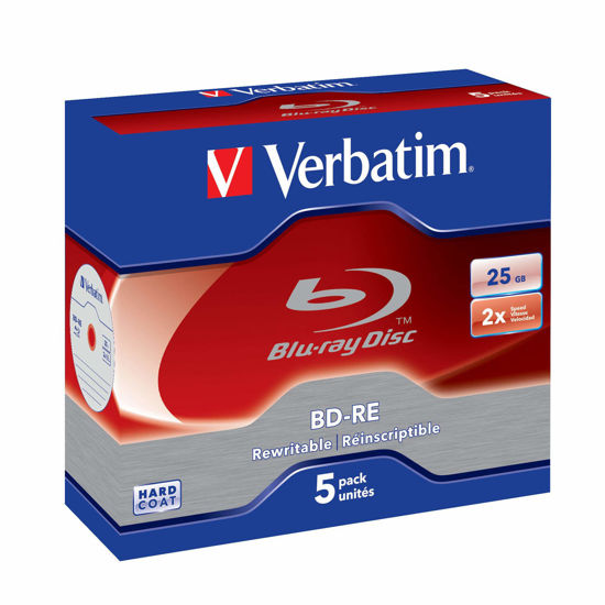 Picture of Verbatim BD-RE 25GB 2X with Branded Surface - 5pk Jewel Case