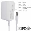 Picture of Dericam 12V 1A DC Power Supply Adapter for IP/CCTV Security Camera, 5ft/1.5 Meter AC to DC Power Cord, Wall Charger, Output DC 12V 1000mA, Input AC 100V-240V/50 or 60Hz/0.4A Max, US Plug, White