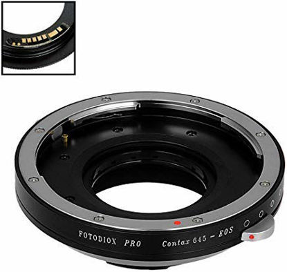 Picture of Fotodiox Pro Lens Mount Adapter Compatible with Contax 645 (C645) Mount Lenses to Canon EOS (EF, EF-S) Mount D/SLR Camera Body - with Gen10 Focus Confirmation Chip and Built-in Aperture Iris