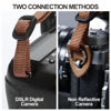 Picture of Black Camera Strap,Double Layer top-grain Cowhide Ends,1.5"Wide Pure Cotton Woven Camera Strap,Adjustable Universal Neck & Shoulder Strap for All DSLR Cameras,Great Gift for Photographers