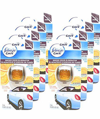 Picture of Febreze Car Vent Clips Smoke Odor Eliminator, Fresh Citrus Scent, (Pack of 8)