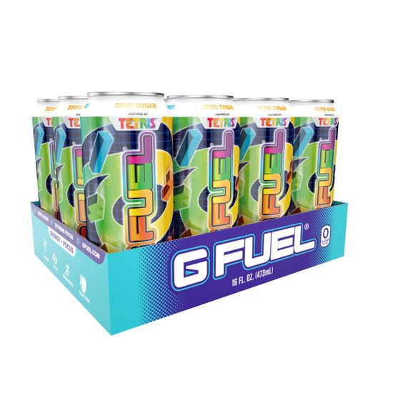 Picture of G Fuel Sugar Free Plant Based Ingredients - Tetris Blast 16oz, 12-Pack - Vitamin Fortified Elite Game Changing Energy