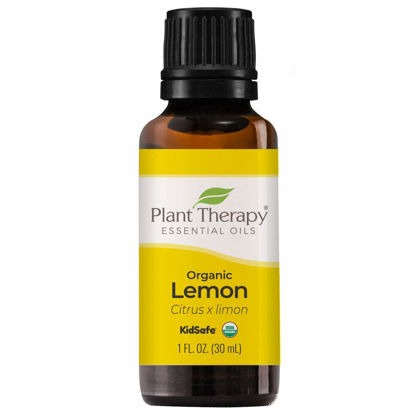 Picture of Plant Therapy Organic Lemon Essential Oil 100% Pure, USDA Certified Organic, Undiluted, Natural Aromatherapy, Therapeutic Grade 30 mL (1 oz)