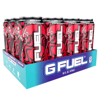 Picture of G Fuel Sugar Free Plant Based Ingredients - PewDiePie 16oz, 12-Pack - Vitamin Fortified Elite Game Changing Energy