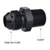 Picture of EVIL ENERGY 10AN Male Flare to 1/2" NPT Pipe Fitting Adapter Aluminum Straight Black 2PCS