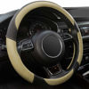 Picture of Universal Car Steering Wheel Cover Breathable Anti-Slip, 15 inch Microfiber Leather Auto Steering Wheel Cover for Car Truck SUV Classic Beige