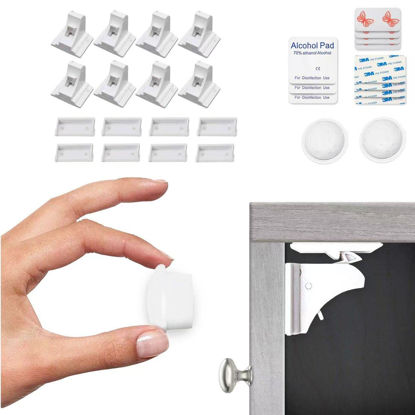 GetUSCart- 2 Pcs Refrigerator Lock, Fridge Locks for Kids, Cabinet Locks  with Keys, Mini Fridge Locks for Kids, Used in Refrigerator Door, Cabinets,  Drawers, Toilet Seat (White Square-2 Pack)