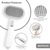 Picture of aumuca Cat Brush with Release Button, Cat Brushes for Indoor Cats Shedding, Cat Brush for Long or Short Haired Cats, Cat Grooming Brush Cat Comb for Kitten Rabbit Massage Removes Loose Fur