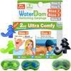 Picture of WaterDam Swimming Ear Plugs Great Waterproof Ultra Comfy Earplugs Prevent Swimmer's Ear (Size 2+2+3: Small Medium Ear Men (Green Blue) & Medium Large Ear Teens Women (Black))