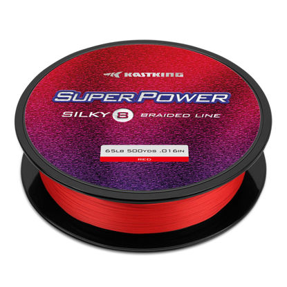 Picture of KastKing Superpower Silky8 Braided Fishing Line, Red, 8 Strand, 20LB, 150Yds