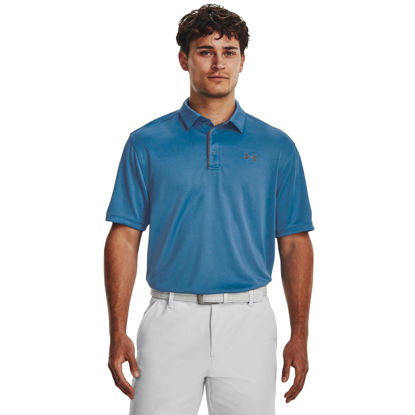 Under Armour Men's Tech Golf Polo, Carolina Blue (475)/Pitch Gray