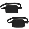 Picture of VOROLO Waist Pack for Running Fanny Pack for Women and Men Crossbody Belt Bag Bum Bag with Adjustable Strap for Hiking Workout Sports Travel Black+Black