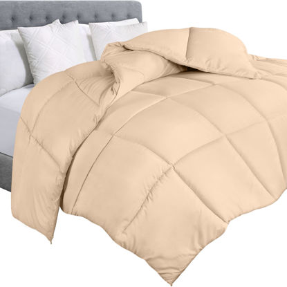 Picture of Utopia Bedding Comforter Duvet Insert - Quilted Comforter with Corner Tabs - Box Stitched Down Alternative Comforter (King, Beige)