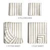 Picture of Striped Bed Sheets - Pin Striped Sheets - Beige Sheets - Tan - Cal King - Hotel Luxury Bed Sheets - Deep Pockets - 4 Piece Set - Breathable & Cooling