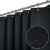 Picture of LiBa Waffle Weave Fabric Black Shower Curtain, 72” W x 84” H Water Repellent & Heavyweight, Hotel Quality & Machine Washable Cloth Linen Long Shower Curtains Set and Shower-Liner for Bathroom