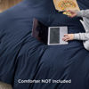 Picture of Bedsure Navy Blue Duvet Cover King Size - Soft Brushed Microfiber Duvet Cover for Kids with Zipper Closure, 3 Pieces, Include 1 Duvet Cover (104"x90") & 2 Pillow Shams, NO Comforter