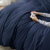 Picture of Bedsure Navy Blue Duvet Cover King Size - Soft Brushed Microfiber Duvet Cover for Kids with Zipper Closure, 3 Pieces, Include 1 Duvet Cover (104"x90") & 2 Pillow Shams, NO Comforter